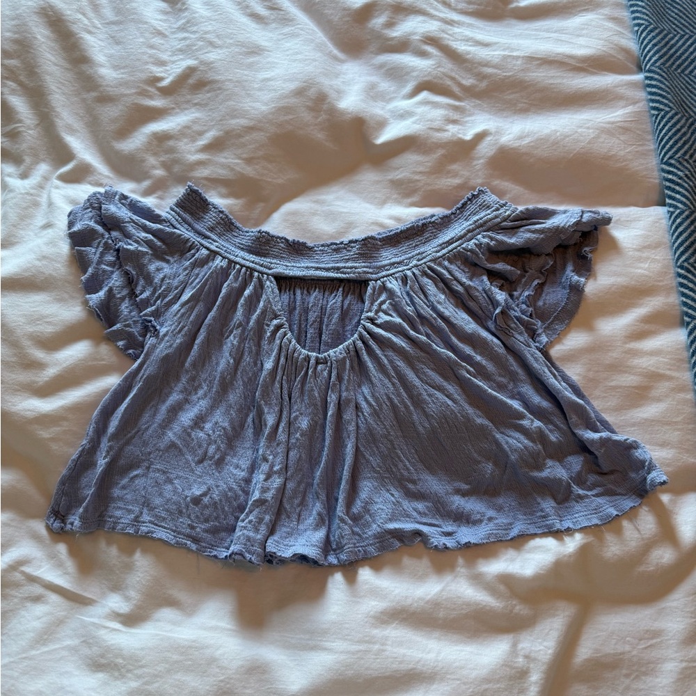 Free people Blue Off-Shoulder Top